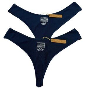 SKIMS Soft Lounge Dipped Thong Team USA Lot of 2 Navy 2X